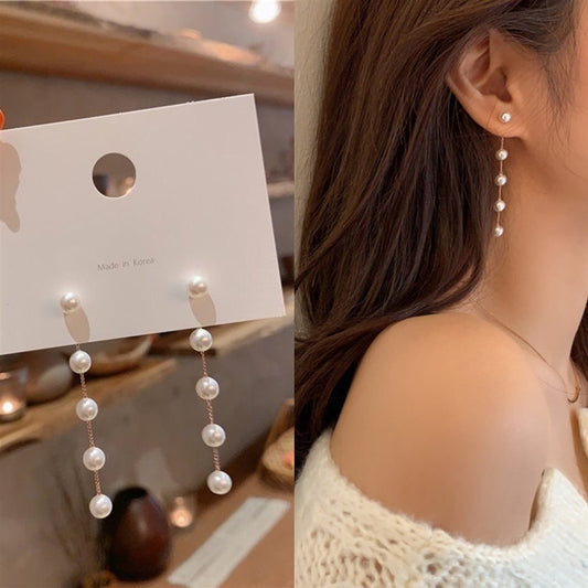 Imitation Pearl Tassel Dangle Drop Earrings Women Charms Earring Fashion