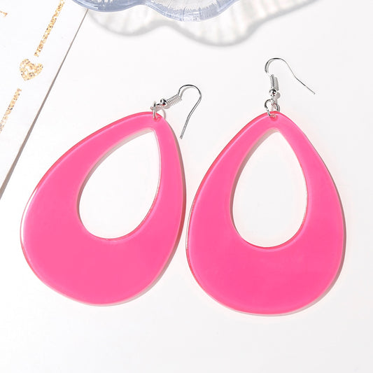 Baby Pink Drop Shape Drop Earrings Hip Hop Art Women Party Jewelry Ear Fashion