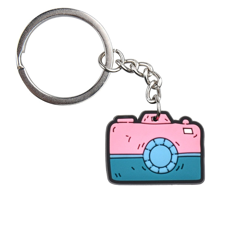 8 Styles Pink Palette Lovely Smiley face Cactus Camera Keychain Gift Cute Charms