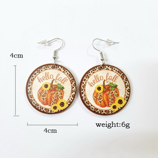 Hello Fall Pumpkin Drop Earrings Fashion Women Summer Party Jewelry Girls Gifts