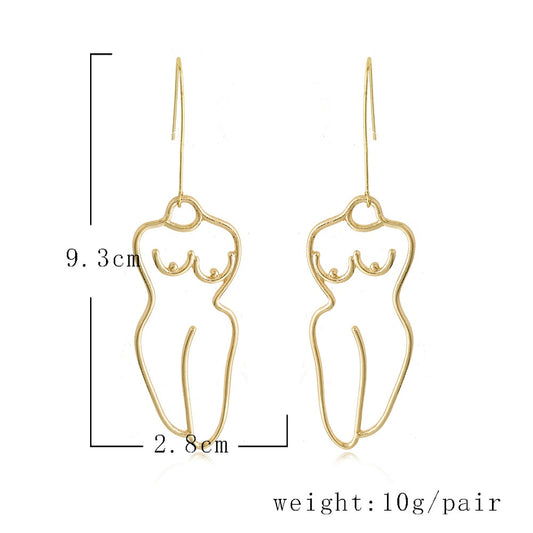 Female Hips Abstract Drop Earrings Women Travel Fashion Cartoon Earrings