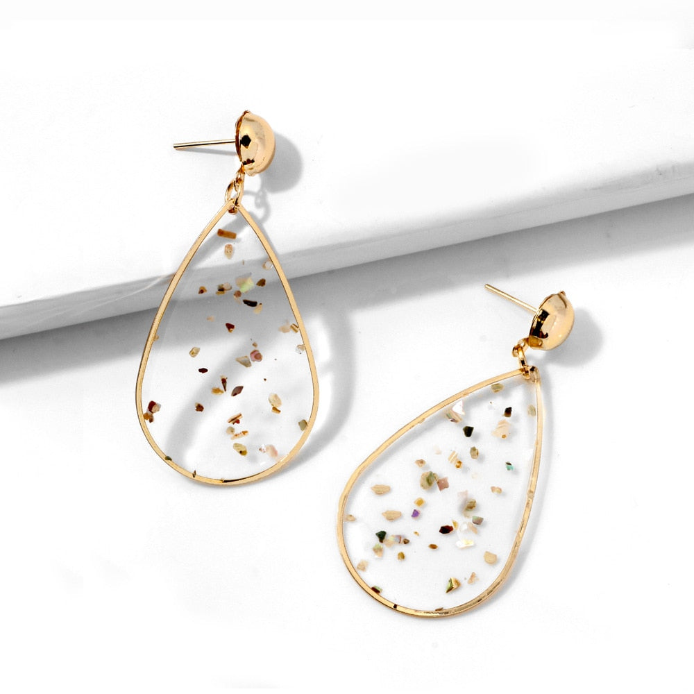 Drop Shaped Resin Earrings Women Fashion Creative Art Cute Stylish Jewelry