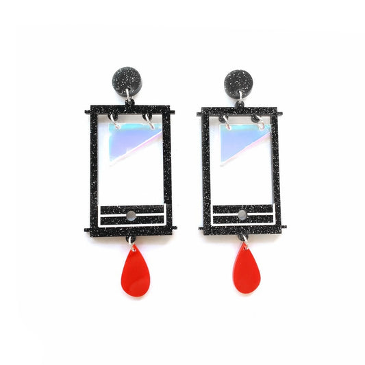 Glitter Guillotine Design Drop Earrings Women Travel Fashion Cartoon Earrings