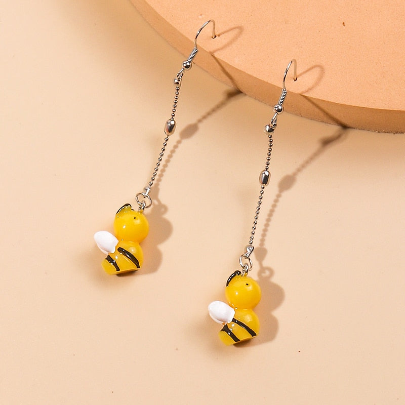 Yellow Animal Design Dangle Earrings Women Charms Earring Fashion Creative