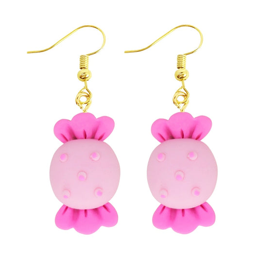 Pink Candy Drop Earrings Women Art Fashion Cartoon Earrings Creative Jewelry