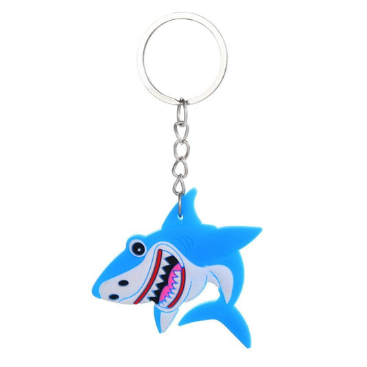 Blue Shark Fish Keychain Party Gift Cute Keyring Cartoon DIY Jewelry Souvenir