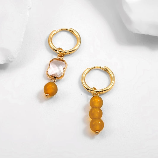 Amber Beads Drop Earrings Women Party Bohemian Jewelry Dangle Gifts Earrings
