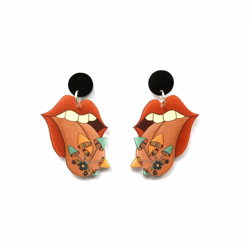 10 Styles Animal Flower Acrylic Drop Earrings Women Travel Fashion Cartoon