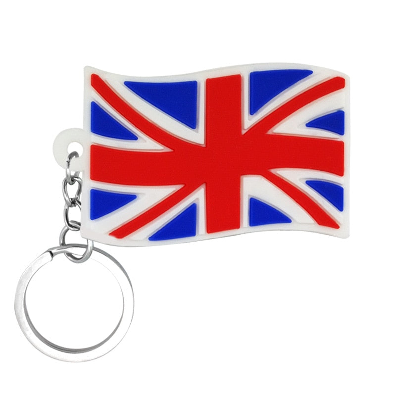 Flag of United Kingdom National Flag PVC Keyring Cute Cartoon Style Keychains