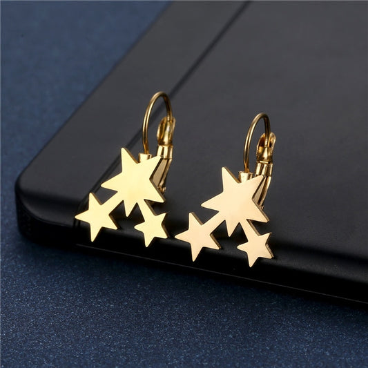 Multi Stars Stud Earrings Stainless Steel Women Party Gifts Charms Earring