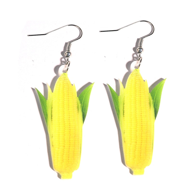 Corn Vegetable Drop Earrings Women Creativity Jewelry Cute Earring Girls Gift