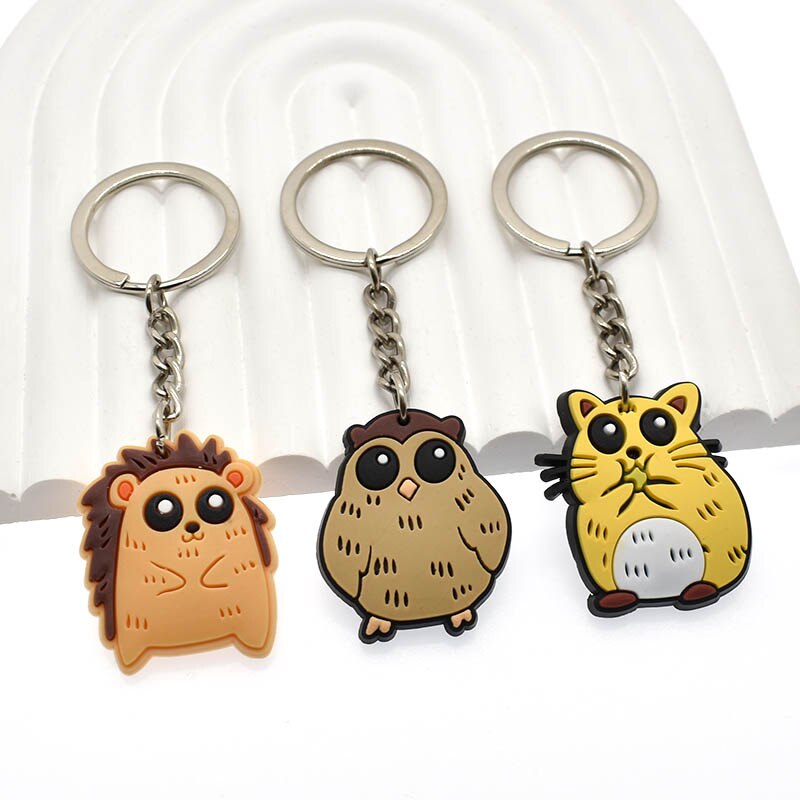 24 Styles Frog Tiger Chicken Panda Animals Cartoon Keychain Lovely Shape Key