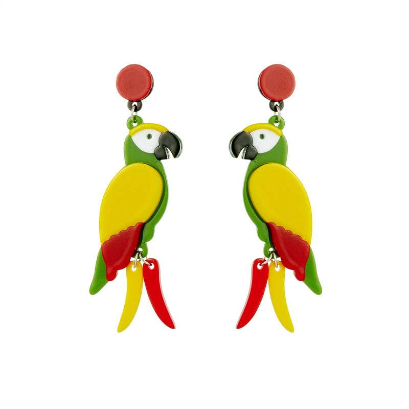 53 Styles Acrylic Fish Animal Bird Drop Earrings Women Travel Fashion Cartoon