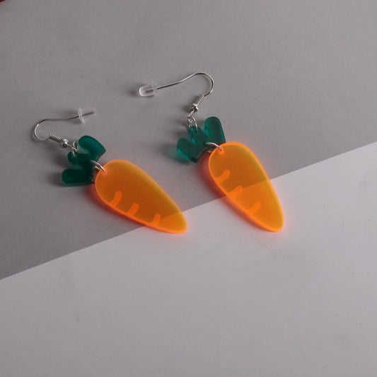 Carrot Funny Cute Resin Food Drop Earrings Women Creativity Jewelry Cute Earring