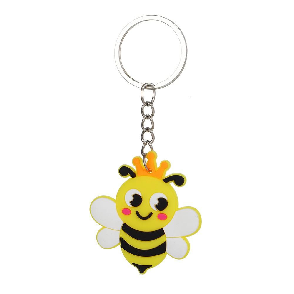 Yellow Bee Smily Keychain Party Gift Cute Keyring Cartoon DIY Jewelry Souvenir