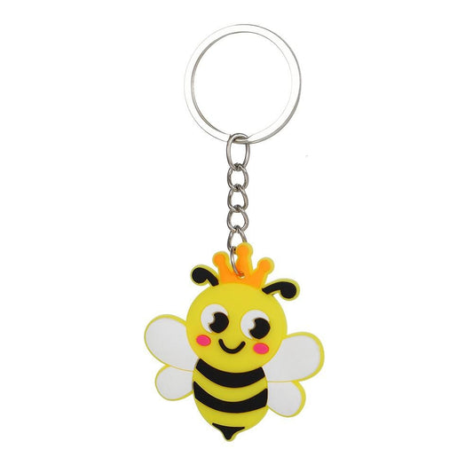 Yellow Bee Smily Keychain Party Gift Cute Keyring Cartoon DIY Jewelry Souvenir