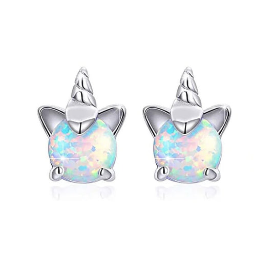 Multicolor Stone Unicorn Fashion Stud Earrings Women Girl Earrings Jewelry