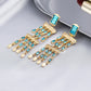 Aqua Blue Chandelier Earrings Lady Cute Dangle Earrings for Women Jewelry Girls