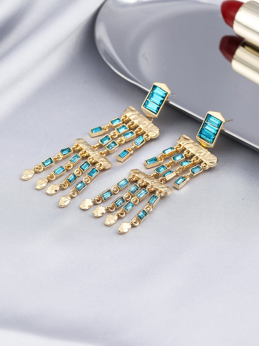 Aqua Blue Chandelier Earrings Lady Cute Dangle Earrings for Women Jewelry Girls