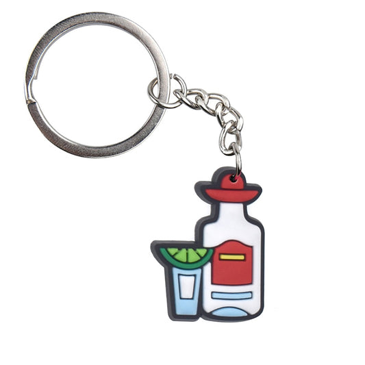 Tequila Bottle Keychain Cartoon Creative Gift Key Holder Keyring Anime Souvenir