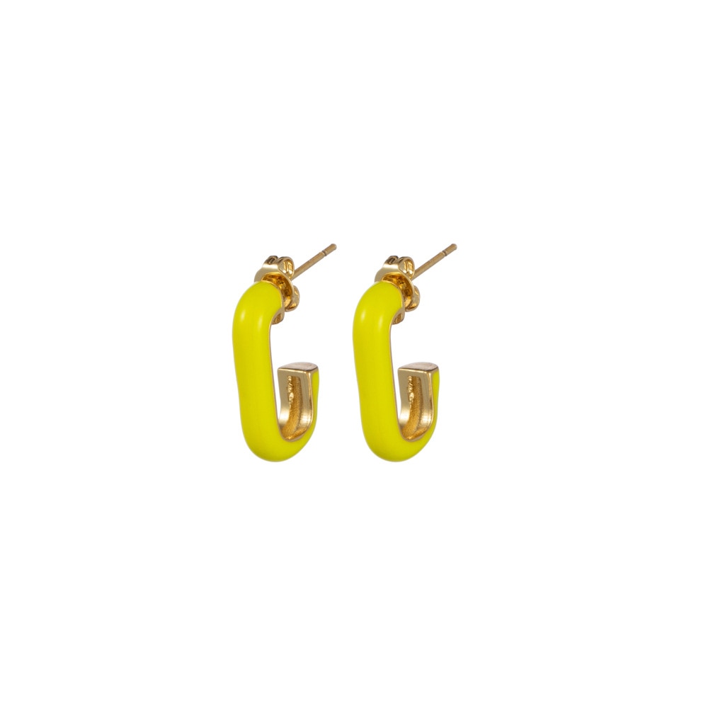 6 Colors Drip Enamel C Ring Hoop Earrings Cartoon Ear Pendants Accessories Women