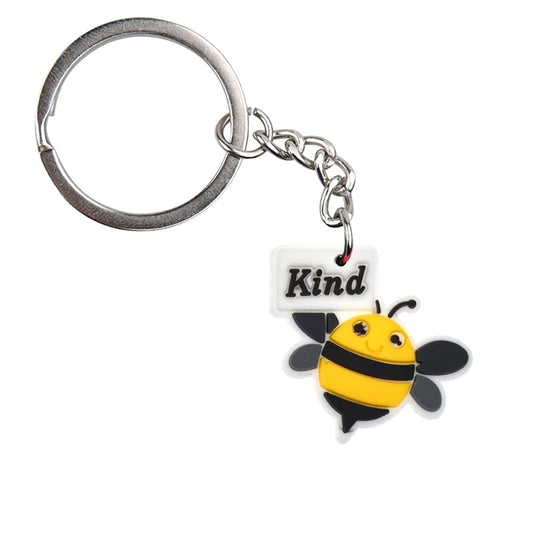 11 Styles Sweet Honey Bee PVC Keychain Metal Key Ring Backbag Hanging Fashion