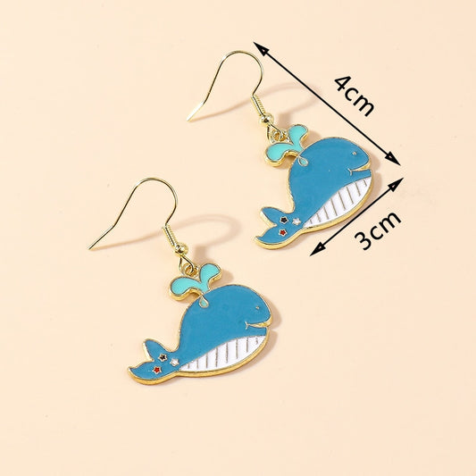 Whale Drop Earrings Women Creativity Jewelry Cute Earring Girls Gift