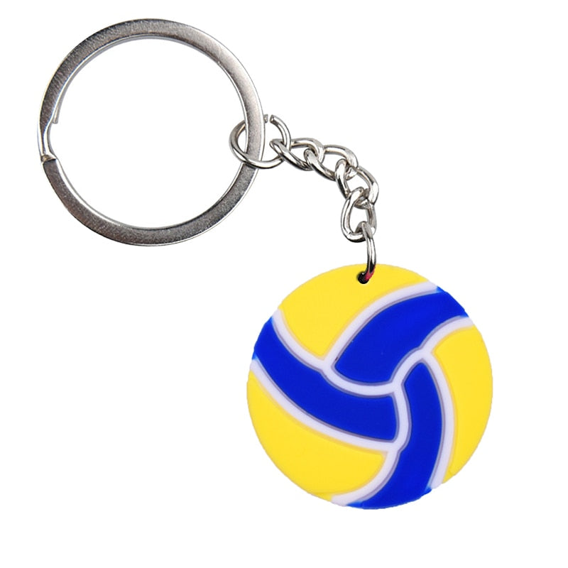 34 Styles Basketball Tennis Baseball Softball Keychain PVC Sports Pendant Key