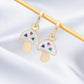 White Mushroom Drop Earrings Cartoon Art Women Party Jewelry Ear Fashion Pendant