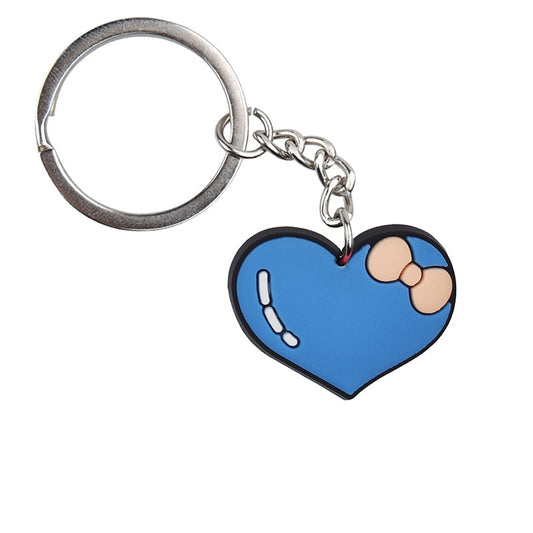 Blue Heart Bow Keychain Cartoon Creative Gift Key Holder Keyring Anime Souvenir