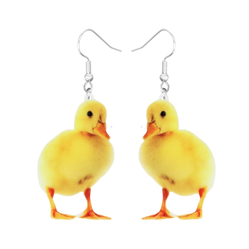 Duckling Design Drop Earrings Women Fashion Creative Art Cute Stylish Jewelry