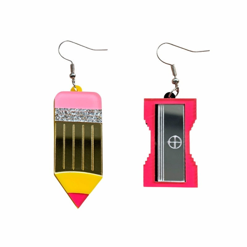 Pensil Sharpener Drop Earrings Hip Hop Women Party Gift Jewelry Ear Fashion