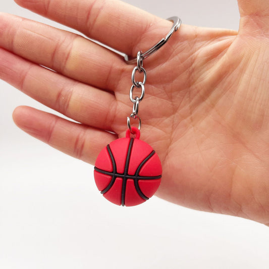 4 Styles Simulation Football Key Chain Basketball Tennis Rugby Car Key Ring Ball