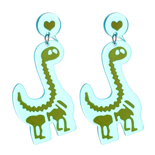 Dinosaur Skeleton Acrylic Drop Earrings Women Travel Fashion Cartoon Earrings