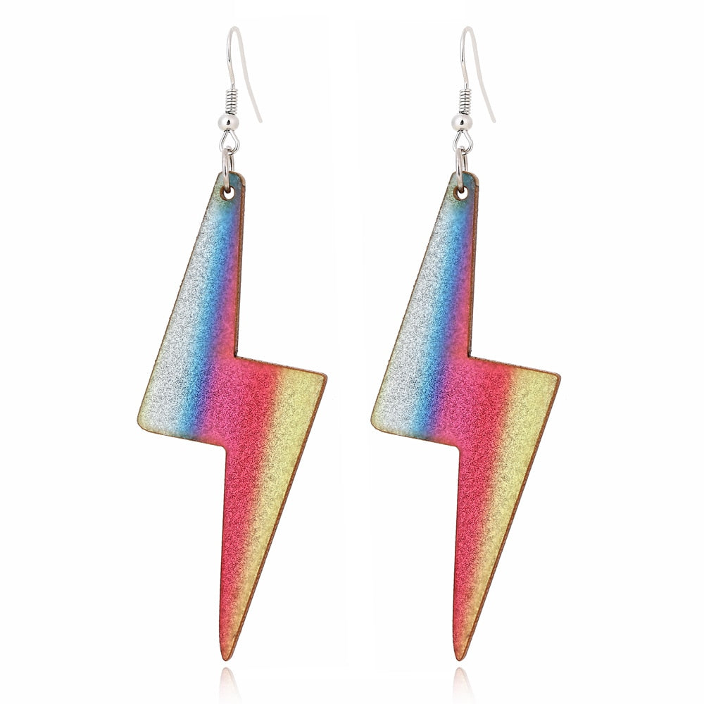 52 Styles Colorful Flame Knife Tape Rule Arrow Drop Earrings Hip Hop Art Women