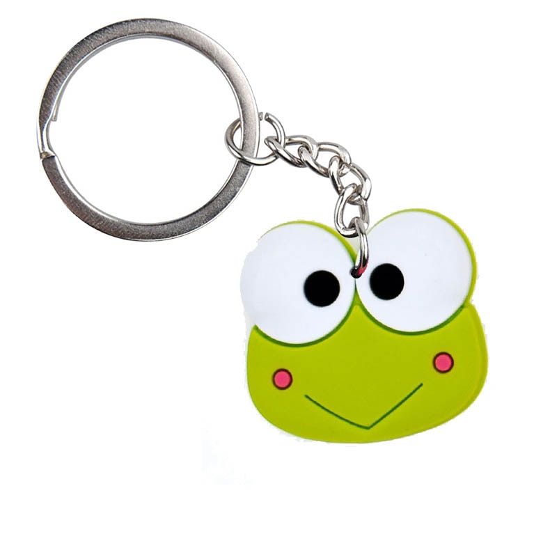 Frog Face Cute Animals Cartoon Keychain Lovely Shape Key Holder fit women men