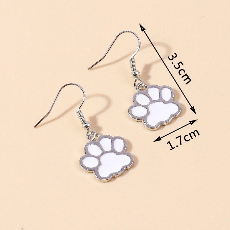 White Paw Drop Earrings Women Creativity Jewelry Cute Earring Girls Gift