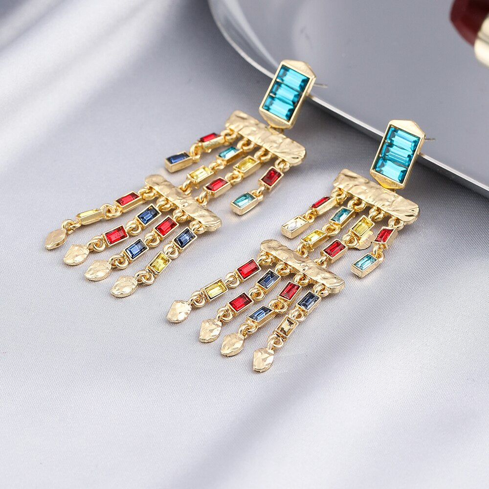 Mixed Color Chandelier Earrings Lady Cute Dangle Earrings for Women Jewelry