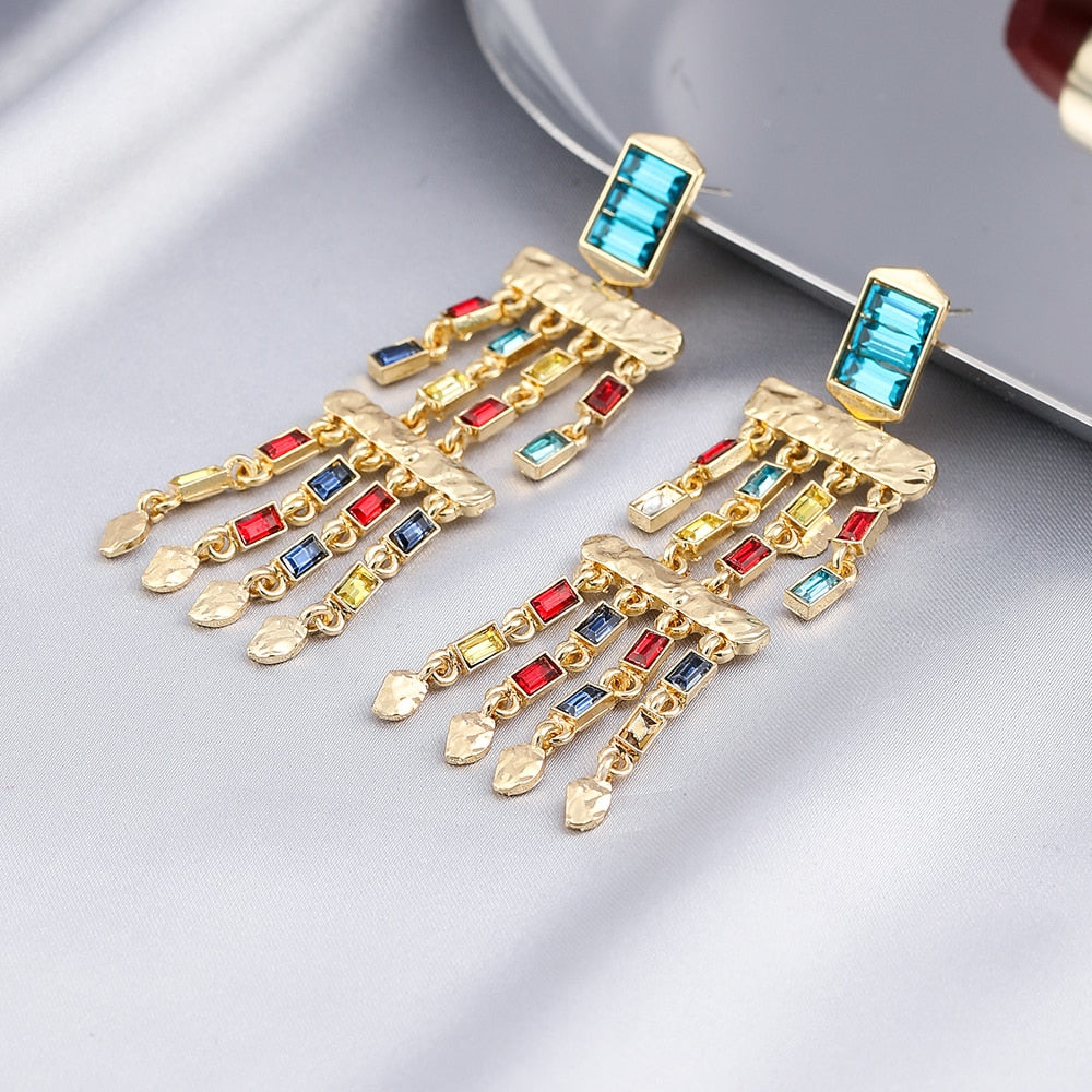 27 Styles Colorful Crystal Lady Cute Dangle Earrings for Women Jewelry Girls