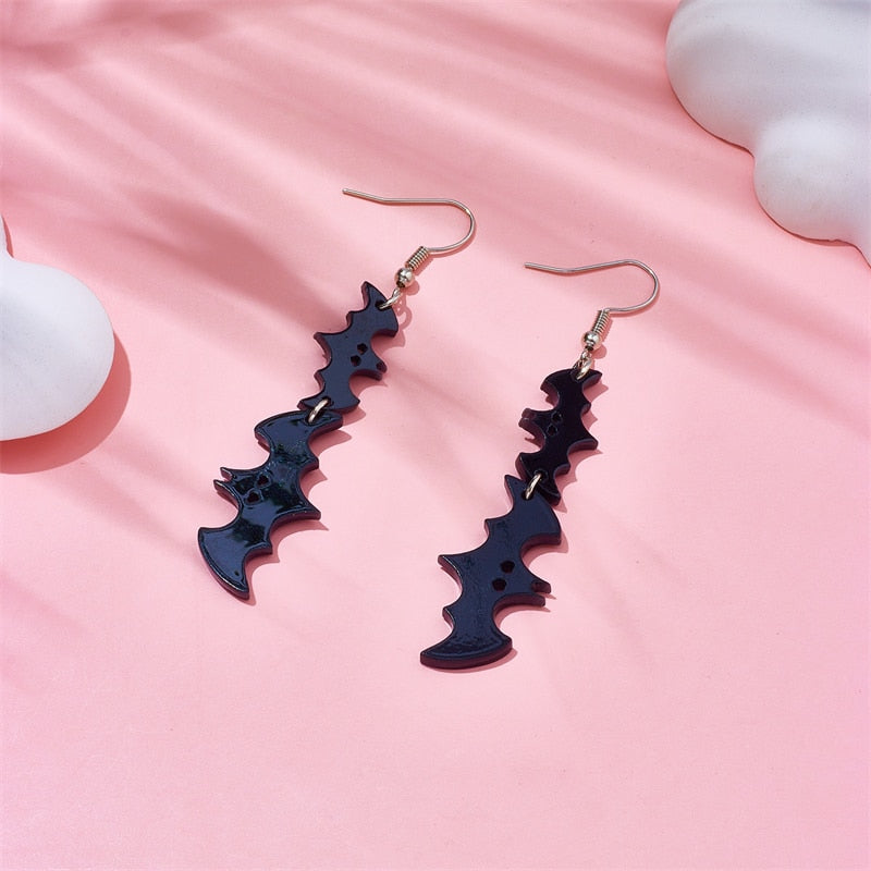 Bat Pendant Drop Earrings Female Travel Cartoon Earrings Creative Art Jewelry