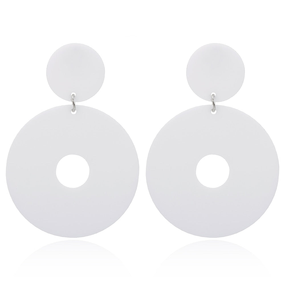 Acrylic White Drop Earrings Women Travel Fashion Cartoon Earrings Creative
