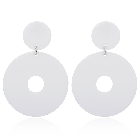 Acrylic White Drop Earrings Women Travel Fashion Cartoon Earrings Creative