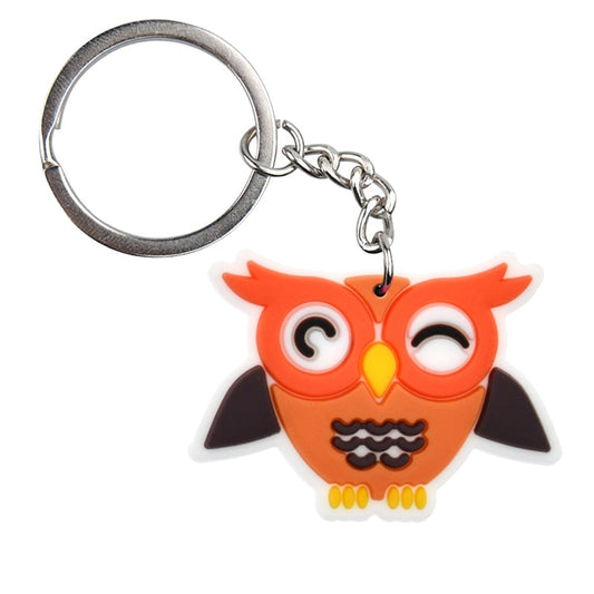 Orange Owl keychain Charm Cartoon Key Ring Gift Women Handbag Ornaments Car