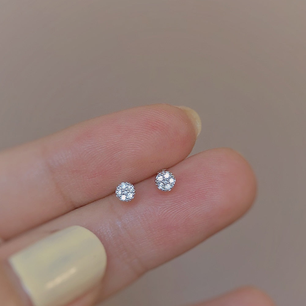 Minimalistic Small Stud Earrings Cut Asymmetric Mini Earrings Ear Piercing