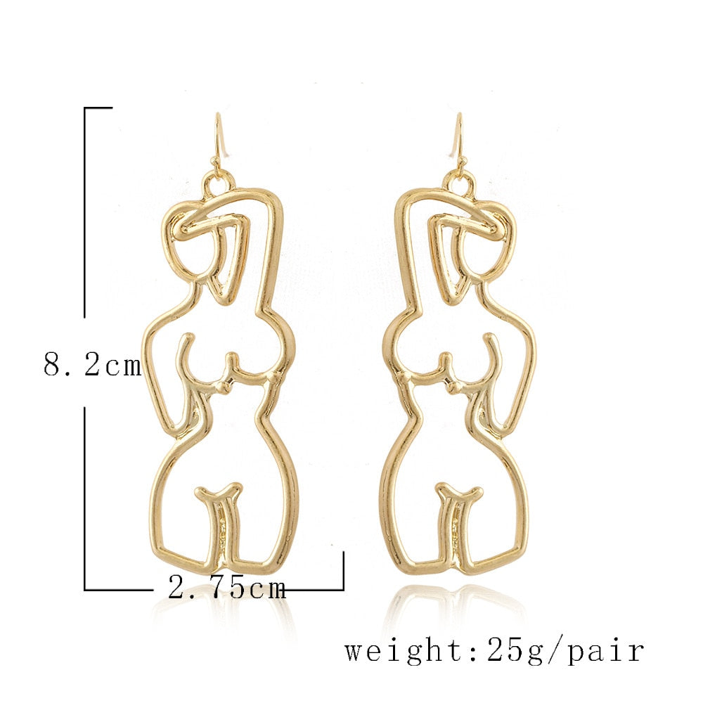 Petite Retro Abstract Drop Earrings Women Travel Fashion Cartoon Earrings