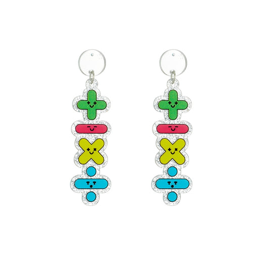 Math Sign Drop Earrings Women Travel Fashion Cartoon Earrings Creative Jewelry