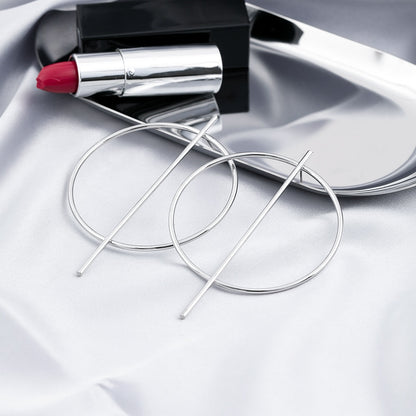 Geometric Bar and Circle Drop Earrings Women Girl Fashion Trendy Jewelry
