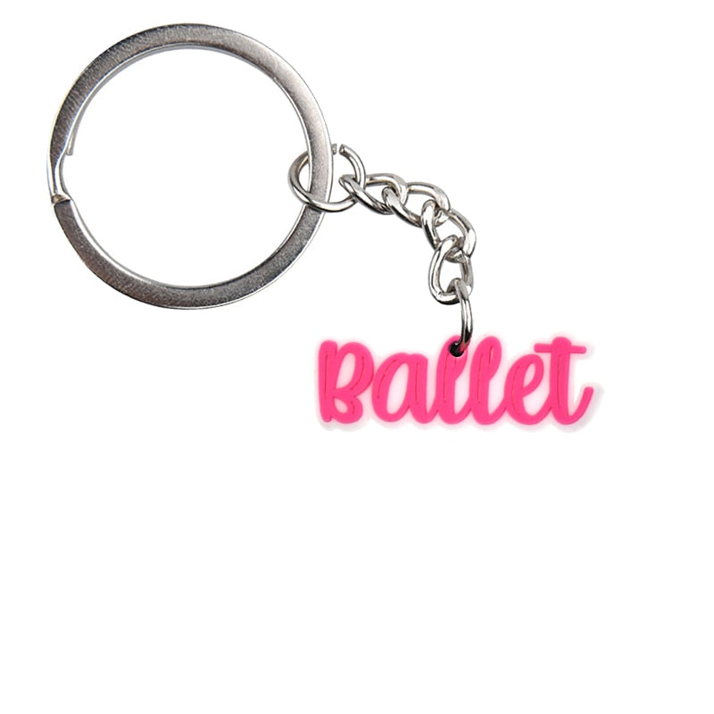 12 Styles I Love Dance Ballet Shoe Ballerina Keychain Party Gift Cute Keyring