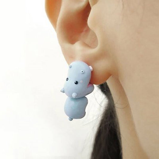 Cartoon Hippo Fashion Ear Studs Earrings Jewelry Women Earrings Accessories Gift