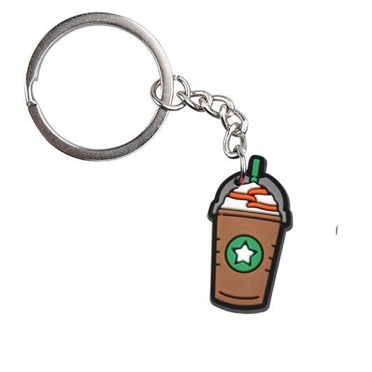 Brown Cup Shape Keychain Cartoon Key Holder Car handbag Keyring Gift Pendant